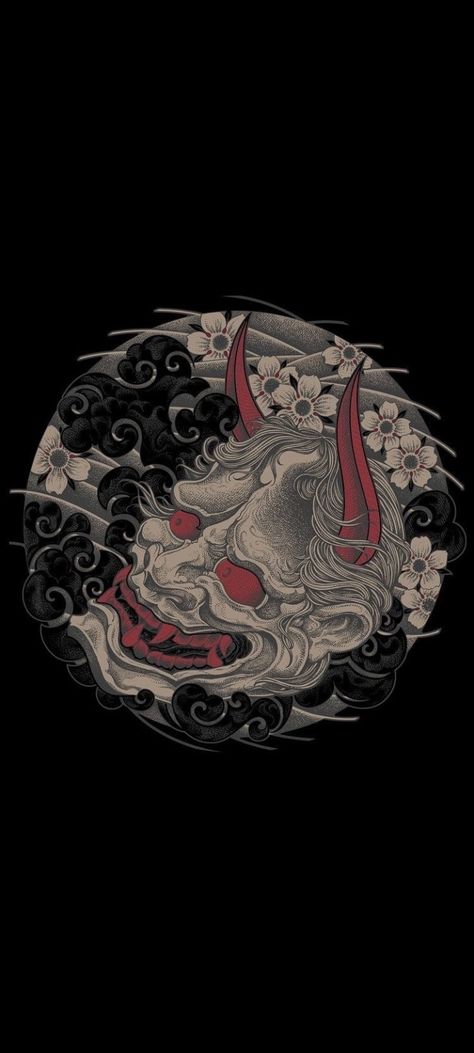 Mascara Oni, Japanese Hand Tattoos, Tattoo Samples, Japanese Wallpaper Iphone, Aztec Tattoo Designs, Japanese Oni, Wallpaper Background Design, Sailor Jerry Tattoos, Skull Sleeve Tattoos