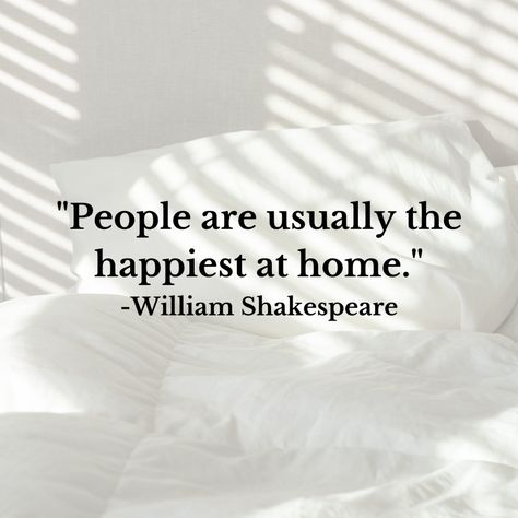 There's just something about being surrounded by familiar faces and surroundings that brings us joy and comfort. And as William Shakespeare so perfectly put it, "People usually are the happiest at home." Whether it's spending time with family, reading a book on the couch, or cooking a delicious meal, home truly is where the heart is. So, let's cherish and appreciate the happiness that our homes bring us. #ShakespeareQuotes #HomeSweetHome 🏡❤️ #QuoteOfTheDay #Home #Happy Homebody Quotes, Homeowner Quotes, Oversized Bed, Shakespeare Quotes, Family Reading, Quote Board, William Shakespeare, Where The Heart Is, Something Else