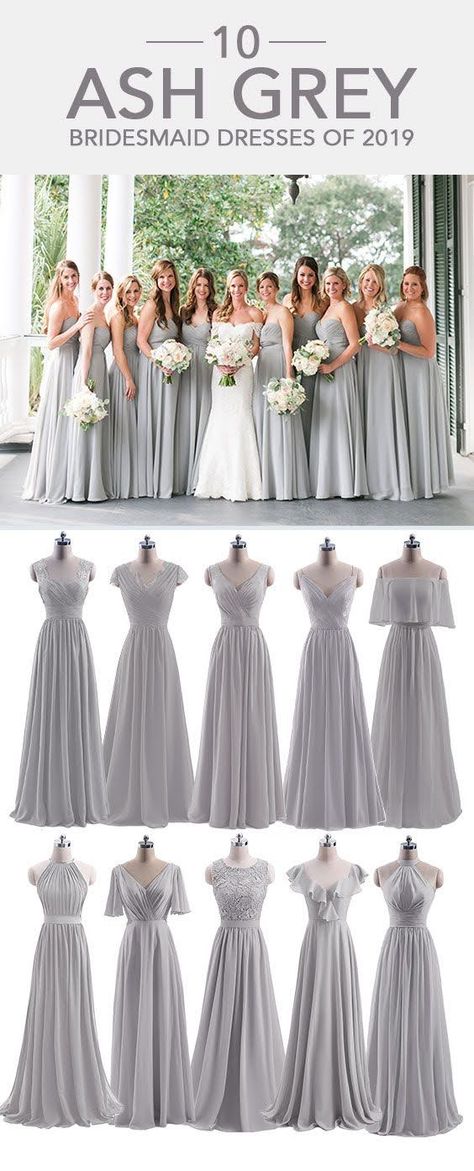 Grey Braidsmaid Dress, Grey Dress Formal, Light Gray Bridesmaid Dresses, Dove Grey Bridesmaid Dresses, Gray Dress Outfit, Bridesmaid Dresses Silver, Bridesmaid Dresses Gray, Gray Bridesmaids Dresses, Maroon Bouquet