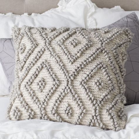 Eider & Ivory Brezza Throw Pillow & Reviews | Wayfair Bedroom Vibes, Bohemian Beauty, Diamond Trellis, Crochet Pillow Cover, Crochet Pillow Pattern, Crochet Pillows, Wool Throw Pillows, Crochet Cushions, Crochet Pillow