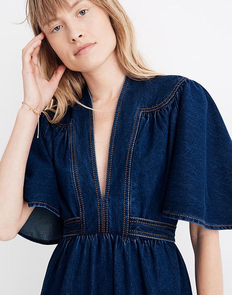 Summer Denim Dress, Denim Dresses For Women, Denim Dresses, Denim Fashion Women, Denim Inspiration, Denim Wear, Denim Day, Tumblr Outfits, Modest Wear