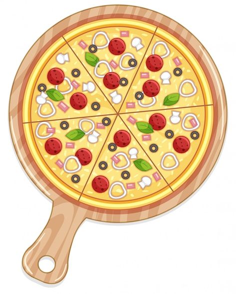 Pizza Cartoon, Pizza Poster, Delicious Pizza Recipes, Paint Pictures, Pizza Roll, Kids Canvas Art, Meat And Vegetables, Cooking Pizza, Italian Recipes Traditional