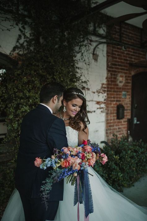 Industrial Style Wedding with Colorful Blooms Galore | The Perfect Palette | NC Wedding Photographer | Melrose Knitting Mill Wedding Venue Industrial Style Wedding, Knitting Mill, Warehouse Space, Moment Photography, Mill Wedding, Industrial Warehouse, Raleigh Wedding, Exposed Brick Walls, Raleigh North Carolina