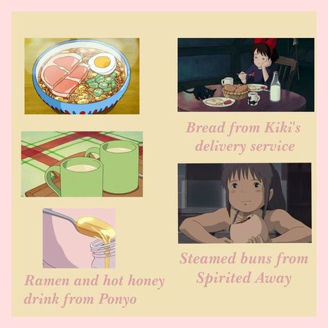 moodboard Ponyo Drink, Honey Drink, Kiki's Delivery Service, Steamed Buns, Anime Food, Studio Ghibli, Mood Boards, Honey, Comics