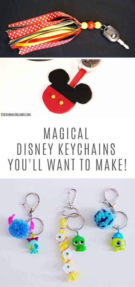 These Disney keychain ideas are just magical! Diy Keychain Ideas, Disney Crafts For Adults, Disney Crafts For Kids, Toy Story Crafts, Disney Diy Crafts, Disney Keychain, Disney Cute, Fish Extender Gifts, Keychain Ideas