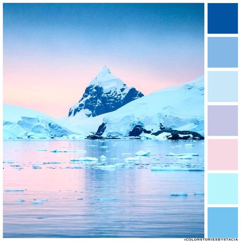 Winter pastels 💎⁠This gorgeous shot by Pete McBride proving nature always provides the best color palette (and why we should work so hard to save it before images like this no longer exist) ⁠📷: @pedromcbride via @natgeo Spring Blue Palette, Winter Inspired Color Palette, Icy Winter Color Palette, Frosty Color Palette, Glacier Color Palette, Ice Blue Palette, Ice Colour Palette, Pastel Winter Color Palette, Blue Color Pallete Aesthetic