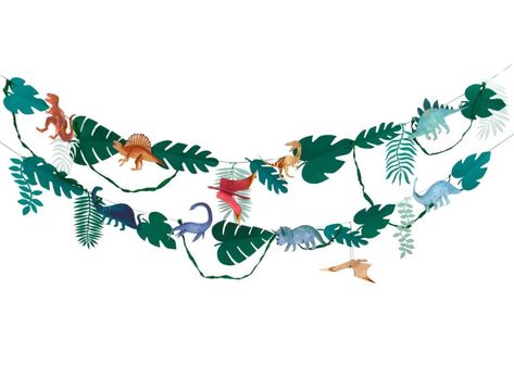 Meri Meri Dinosaur Kingdom Garland Meri Meri Dinosaur, Rainbow Bright Party, Dinosaur Garland, Dinosaur Birthday Decorations, Baby Shower Garcon, Large Garland, Prehistoric Party, Hen Party Sash, Bachelorette Party Sash