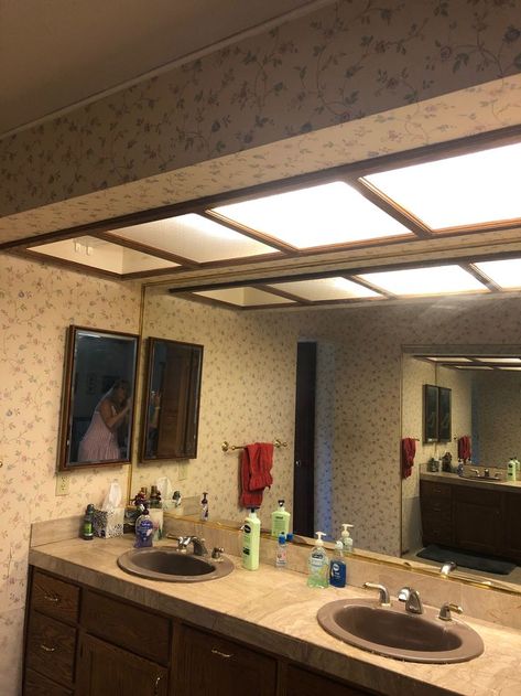 vanity - soffit will be removed Master Bath, Framed Bathroom Mirror, Bathroom Mirror, Vanity, Bath, Mirror, Furniture, Home Decor, Dressing Table