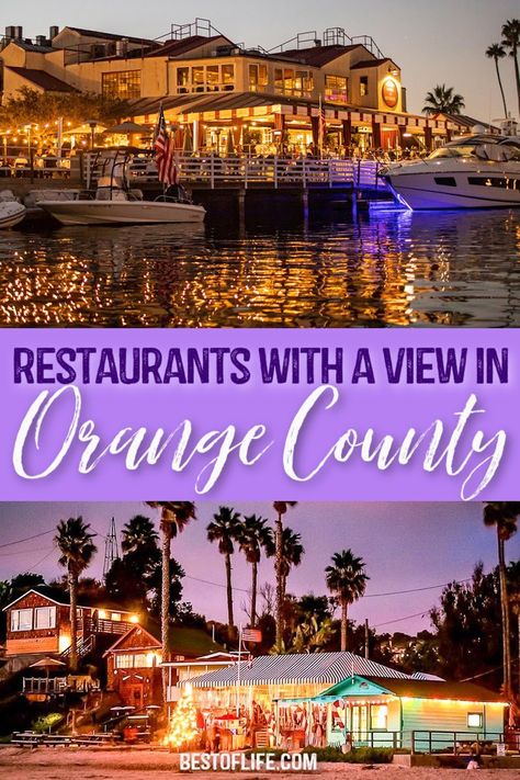 Mother Nature puts on a show for us daily. These are the best restaurants with a view in Orange County; make a reservation today and have a front row seat! Best Restaurants in Orange County | Orange County California Restaurants | Cute Restaurants in Orange County | Newport beach Restaurants Orange County | Top Restaurants in Orange County | Views in SoCal | Southern California Views #orangecounty #restaurants Newport Beach Restaurants, Orange Restaurant, Ocean View Restaurant, Orange County Restaurants, Orange County Beaches, Restaurants For Birthdays, Rooftop Dining, Best Mexican Restaurants, California Restaurants