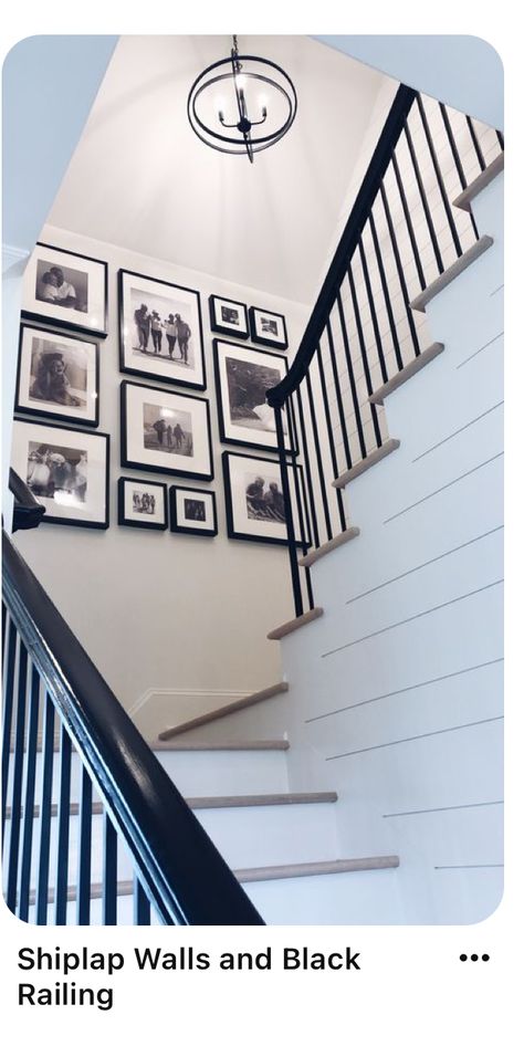 Stair Landing Photo Wall, Frames For Staircase, Feature Picture Wall, Gallery Wall At Top Of Stairs, Stairs With Photos, Top Of Stairs Photo Wall, Placing Photos On Wall, Staircase Portrait Wall, Stairs Case Wall Design