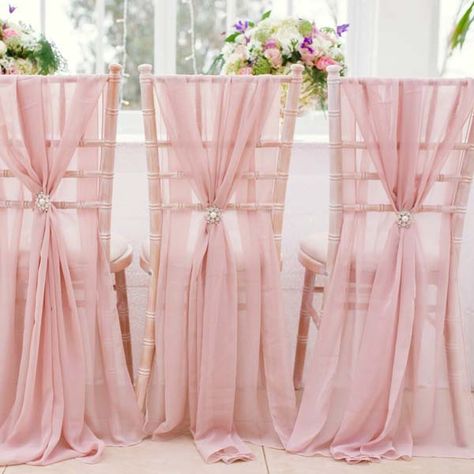 Shop For Premium Chiffon Chair Sashes and Decor from Tableclothsfactory. Instock Gold Chair Sashes, Tulle Chair Sashes, Chair Bows, and More. Chiffon Chair Sash, Chiavari Chair Sash Ideas, Tulle Chair Decorations, Chair Tie Back Ideas, Chair Sashes Ideas, Chair Sash Ideas Wedding, Chair Drapes, Chiavari Chairs Decor, Tulle Table Skirt