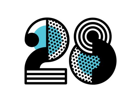 Flywheel's 28 Days of Design Identity Number Typography, Numbers Typography, Number Logo, Design Identity, Type Inspiration, Type Treatments, Mexican Skulls, Logo Number, Anniversary Logo