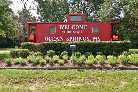 Retire In These 30 Beach Towns For Only $40,000 Per Year Mississippi Vacation, Ocean Springs Mississippi, Ocean Springs Ms, Mississippi Travel, Ocean Springs, Beach Towns, Mosaic Murals, Pier Fishing, Beautiful Ocean