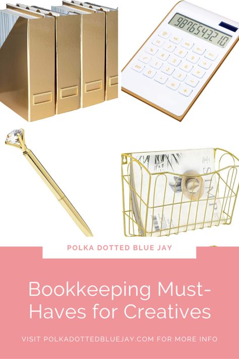 Grab some pretty office supplies to make your bookkeeping more fun and easy to do in your small business with these bookkeeping must-haves for creatives. Gold Wire Basket, Acrylic Clipboard, Bookkeeping Tips, Pretty Office Supplies, Pretty Office, Receipt Organization, Organizing Paperwork, Pretty Pens, Magazine Holders