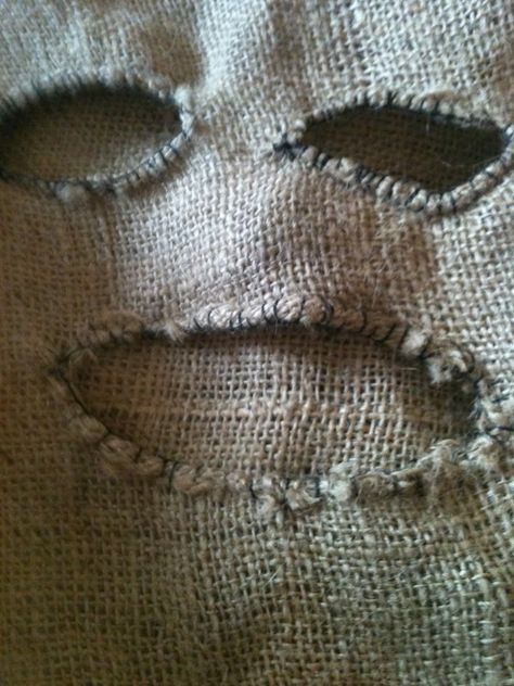 Sack Mask, Daisy Core, Pumpkin Makeup, Scarecrow Mask, Head Sock, Diy Scarecrow, Domain Expansion, Potato Sack, Mask Aesthetic