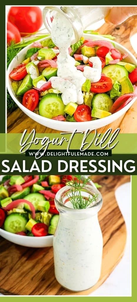 EASY Homemade Yogurt Dill Dressing Recipe | Delightful E Made Healthy Dill Dressing, Cava Yogurt Dill Dressing Recipe, Healthy Dressings For Salads Homemade Greek Yogurt, Dill Dressing Recipe Greek Yogurt, Cava Yogurt Dill Dressing, Greek Dill Yogurt Sauce, Yogurt Dill Dressing, Dill Dressing Recipe, Yogurt Dressing Recipe