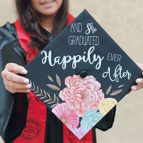 And SHE Graduated Happily Ever After Diy Grad Cap, Senior Stuff, Grad Cap, Crafty Diy, Graduation Cap, Crafty Ideas, Happily Ever After, Ever After