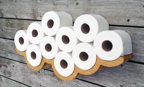 Novelty Wall Art Solid Oak Toilet Roll Holder from Bramble Signs #toilethumour #wallart #unique #toiletrollholder Wooden Toilet Paper Holder, Toilet Paper Holder Shelf, Floating Storage Shelves, Wood Toilet Paper Holder, Wooden Toilet, Bad Accessoires, Wooden Bath, Toilet Paper Storage, Toilet Paper Holders