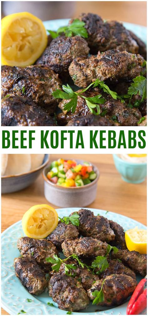 Mediterranean Ground Beef, Beef Kofta Recipe, Beef Kofta, Beef Kabob Recipes, Appetizer Dinner, Kofta Recipe, Beef Kabobs, Kabob Recipes, Paleo Beef