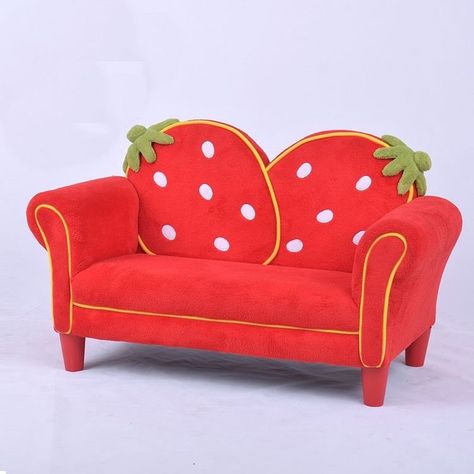 Strawberry Couch, Rooms Decoration, Baby Sofa, Children Furniture, Cute Furniture, Kids Sofa, Aesthetic Rooms, Dreamy Room, Funky Furniture