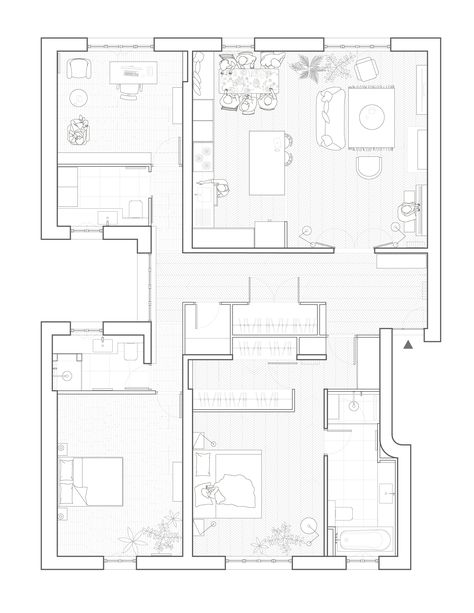 Housing Projects Architecture Layout, Plan Drawing Architecture, Apartment Architecture Plans, Apartment Plans Architecture, Plan Architecture Drawing, Architecture House Drawing, Building Plan Drawing, Architecture Drawing Plan, Plans Architecture