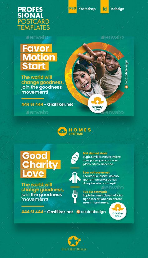 Charity Postcard Templates Charity Banner Design, Charity Poster Design Ideas, Charity Banner, Ngo Poster, Service Social Media Design, Charity Design, Poster Design Kids, Charity Poster, Website Slider