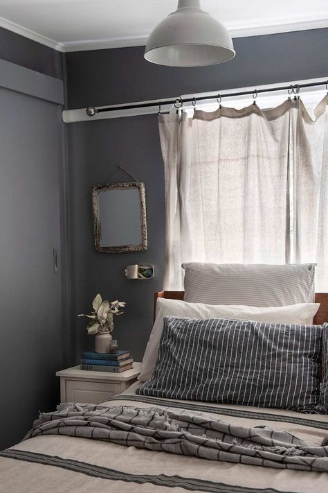 How To Style A Bed Under A Window | Better Homes and Gardens Bed Under Window Ideas Small Spaces, Bed Under The Window, Bed Under Windows, Bed Near Window, Bed Under A Window, Style A Bed, Large Beds, Twin Bedroom, Grey Bedroom