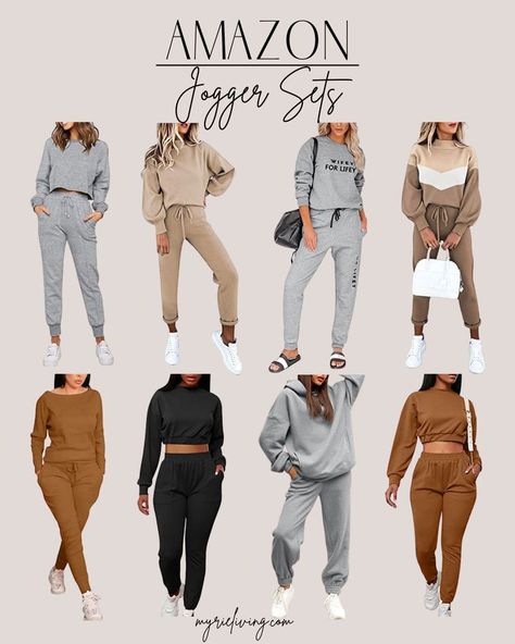 Jogger Set Outfits Women, Amazon Joggers, Joggers Outfit Women, Marc Jacobs The Tote Bag, Athleisure Outfits Summer, Fall Attire, Joggers Outfit, Set Outfits, Womens Fashion Inspiration