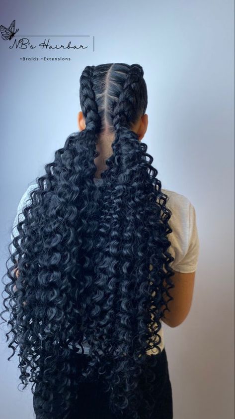 Afro Hair Magic: Secrets to Beautiful, Bouncy Curls Hairstyles For Graduation Braids, Cornrows With Curls, Hair Styles For Girls, Trendy Braids, Natural Hair Ponytail, Fashionable Hairstyles, Magic Secrets, Two Braid Hairstyles, Hair Magic