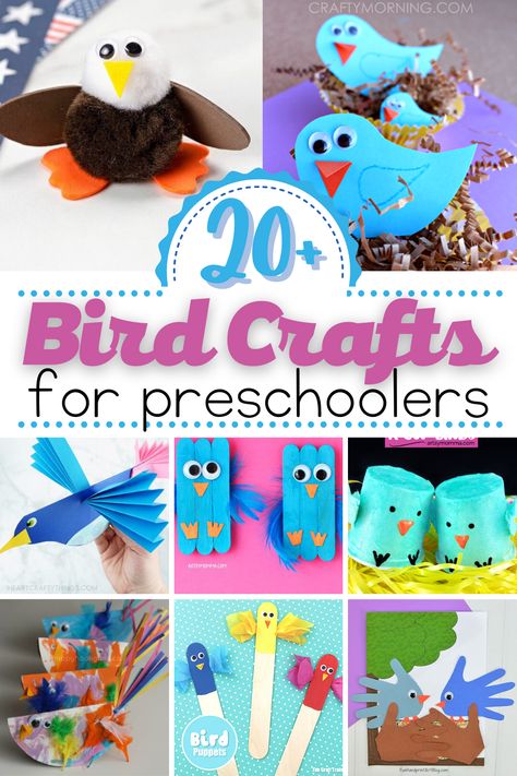 These bird crafts for preschoolers are perfect for the spring and summer months as birds build nests and lay eggs. #preschoolcrafts #springcrafts #homeschoolprek Pet Bird Crafts Preschool, Bird Crafts For Preschoolers, Bird Crafts For Kids, Bird Crafts Preschool, Birds Crafts, Eagle Craft, Bird Nest Craft, Fathers Day Craft, Duck Crafts