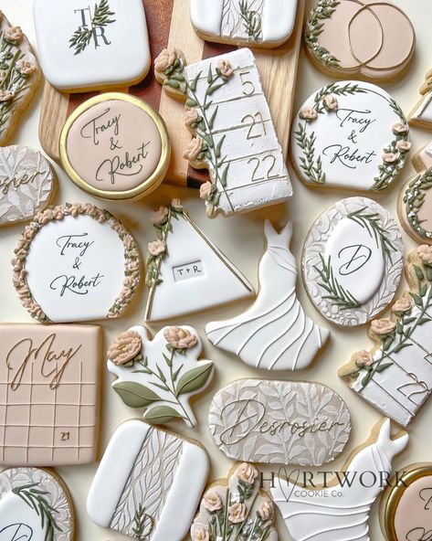 Wedding Cookies Decorated, Wedding Shower Cookies, Cookie Decorating Supplies, Feminine Color Palette, Bridal Cookies, Circle Arch, Bridal Shower Cookies, Arch Shape, Sugar Cookie Designs