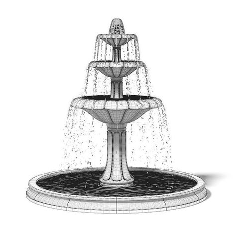 TECHNICAL SHUBHAM OFFICIAL Fountain Drawing, Large Fountain, Fountain Pen Drawing, House Design Drawing, Water Fountain Design, Draw Water, Modern Fountain, Garden Water Fountains, Triangle Art