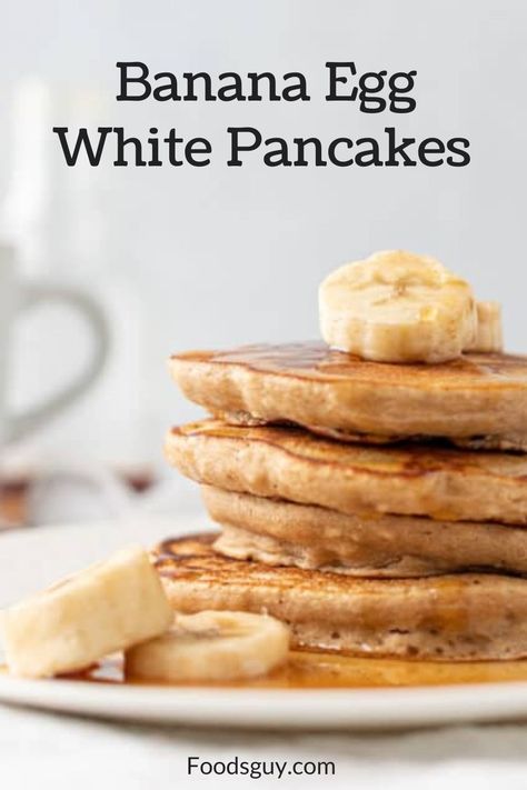 This recipe is also a healthier option than many pancake recipes. The bananas are a natural sweetener which is great when you’re taking a break from processed sugar. Eggwhite Pancakes Banana, Egg White And Banana Pancakes, Eggwhite Pancake, Banana Egg White Pancakes, Egg White Pancakes, Cabbage Steaks Recipe, White Recipes, Vegan Pancake, Egg White Recipes