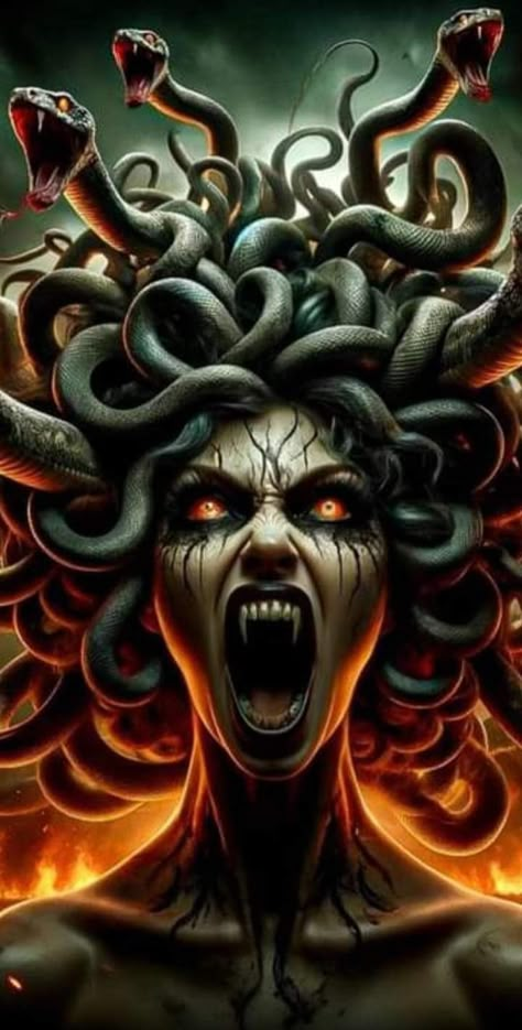 Grimm Characters, Mythical Gods, Medusa Artwork, Greek Monsters, Medusa Gorgon, Medusa Art, Evil Demons, Dark Fantasy Artwork, Scale Figures