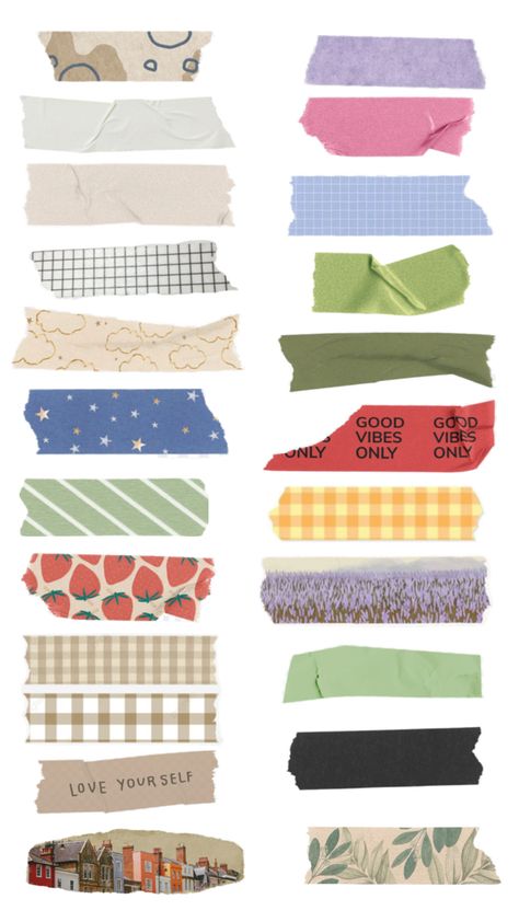 junk journal & scrapbooking washi tapes Things To Print For Scrapbook, Goodnotes Scrapbook Ideas, Aesthetic Stickers Scrapbook, Scrapbook Pages Printable, Scrapbook Journal Aesthetic Sticker, Prints For Scrapbook, Things To Print Out For Scrapbooking, Scrapbook Paper Background, Aesthetic Journaling Stickers