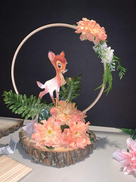 Bambi Party Decorations, Bambi Baby Shower Ideas Centerpieces, Bambi First Birthday Theme, Bambi Theme Party 1st Birthdays, Bambi Themed Baby Shower Ideas, Bambi Centerpieces, Bambi Baby Shower Theme Girl, Bambi Centerpiece Ideas, Bambi Birthday Party Decoration Girl