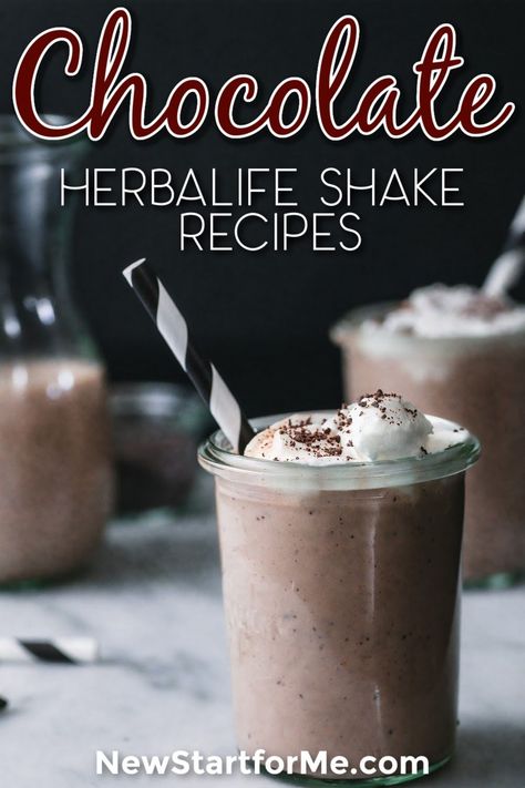 Chocolate Herbalife shake recipes are a wonderful way to get into meal replacement shakes and lose weight in a healthy way. Hot Chocolate Protein Shake, Herbalife Meal Replacement Shakes, Chocolate Shake Recipe, Mocha Protein Shake, Frozen Hot Chocolate Recipe, Herbal Life Shakes, Iced Chocolate, Peanut Butter Shake, Cake Brownie