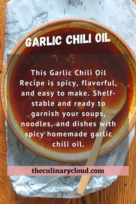 Best Chili Oil Recipe, Homemade Chili Oil Recipe, Thai Chili Oil Recipe, Spicy Oil Recipe, Chili Garlic Sauce Recipes, Garlic Chili Oil Recipe, Chili Garlic Oil Recipe, Hot Chili Oil Recipe, Chile Oil Recipe