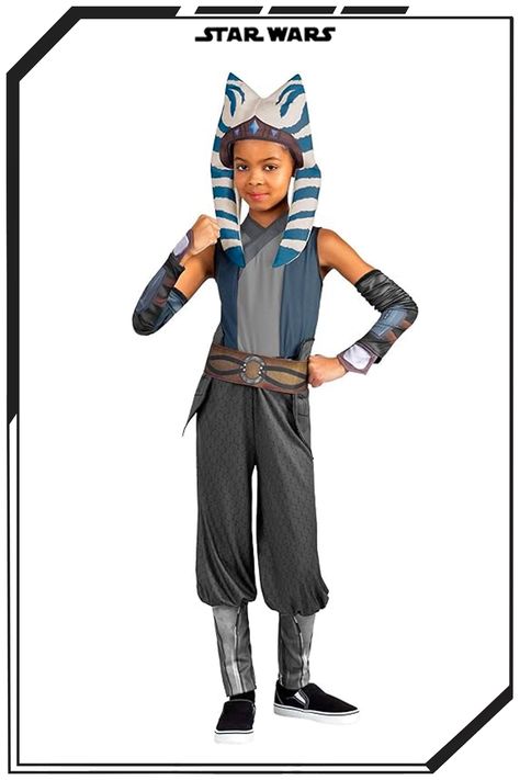 Forge your own path with the Star Wars Ahsoka Tano Youth Costume. Inspired by Ahsoka’s live action debut in The Mandalorian, this set of tunic, pants and armbands will transform you into a skilled force-wielding warrior. It’s cut from poly jersey and features a printed design to showcase her new battle attire. Costume also includes a fabric headpiece of her iconic Togruta head tails. Collect this Ahsoka Tano Youth Costume and pursue your own destiny. Officially licensed by Lucasfilm Ahsoka Tano Costume, Star Wars Girl, Star Wars Ahsoka Tano, Star Wars Ahsoka, Star Wars Costumes, Star Wars Kids, Ahsoka Tano, Anakin Skywalker, Costume Shop