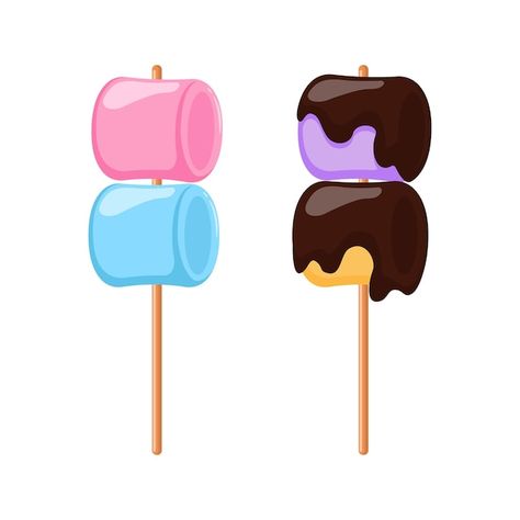 Marshmallow Illustration, Chocolate Dipped Marshmallows, Cart Design, Food Cart Design, Bakery Branding, Adventure Seeker, Images Kawaii, Patterns Wallpaper, Marshmallow Pops