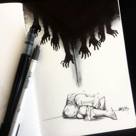 Art Sinistre, Creepy Drawings, Meaningful Drawings, Deep Art, Art Drawings Sketches Pencil, 다크 판타지, Dark Art Drawings, Pencil Art Drawings, Creepy Art