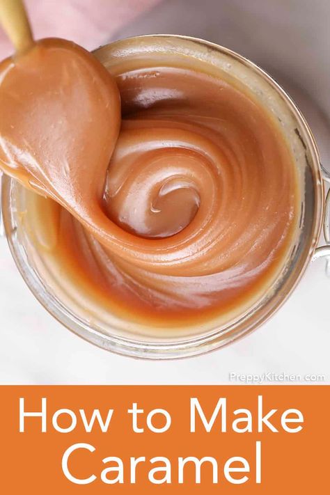 Homemade Caramel Recipes, Spice Rubs, Caramel Recipe, Caramel Recipes Sauce, Preppy Kitchen, How To Make Caramel, Homemade Caramel Sauce, Candy Recipes Homemade, Caramel Recipes