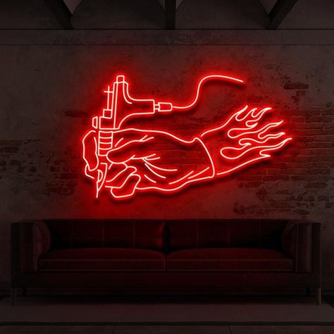 Tattoo Shop Interior, Tattoo Shop Decor, Tattoo Studio Interior, Tattoo Lounge, Tattoo Studio Design, Tattoo Salon, Neon Artwork, Tattoo Signs, Tattoo Parlors