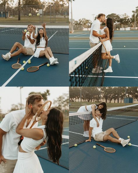 Serving you this beautiful gallery today! 🎾🤍 Tennis was my favorite sport when I was in school so this shoot was a dream of mine! 🥹 @brockandsofia and I have been planning this for a while now and I’m so happy we were able to finally bring it to life! 🎾 #tennis #tennisplayer #tenniscourt #dronephotography #dronephoto #tenniscouple #couplesphotography #creativephotography #gpresets #authenticlovemag #dirtybootsandmessyhair #unscriptedposingapp #tampacouple #modelcouple #tampamodel #tampabay... Tennis Court Photoshoot, Tennis Wedding, Tennis Photoshoot, Sports Photoshoot, College Pictures, Tennis Party, Sports Couples, Pre Wedding Poses, Happy We