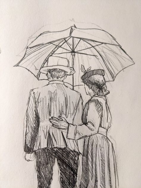 Old Love Drawing, Long Distance Drawings, Aesthetic Couple Pencil Sketches, Old Couple Sketch, Old Couple Drawing, Drawing Ideas Love, Couple Sketch Drawing, Pencil Drawing Love Couples, Romantic Period Art