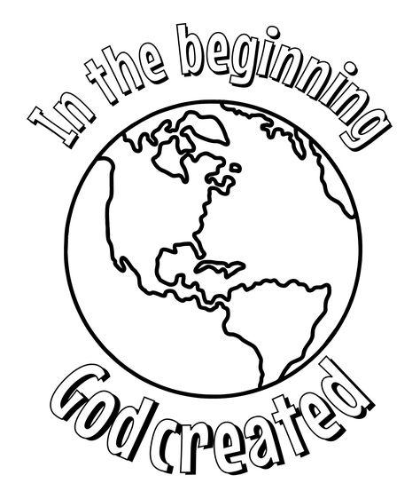 In the Beginning God Created Coloring Pages God Made The Earth Craft, He's Got The Whole World In His Hands Coloring Page, God Made The World Coloring Page, Preschool Gods Creation Craft, In The Beginning God Created Printable, Creation Coloring Sheets Free Printable, God Made The World Crafts Preschool Free Printable, God Creates The World Craft, Creation Worksheets Free Printables