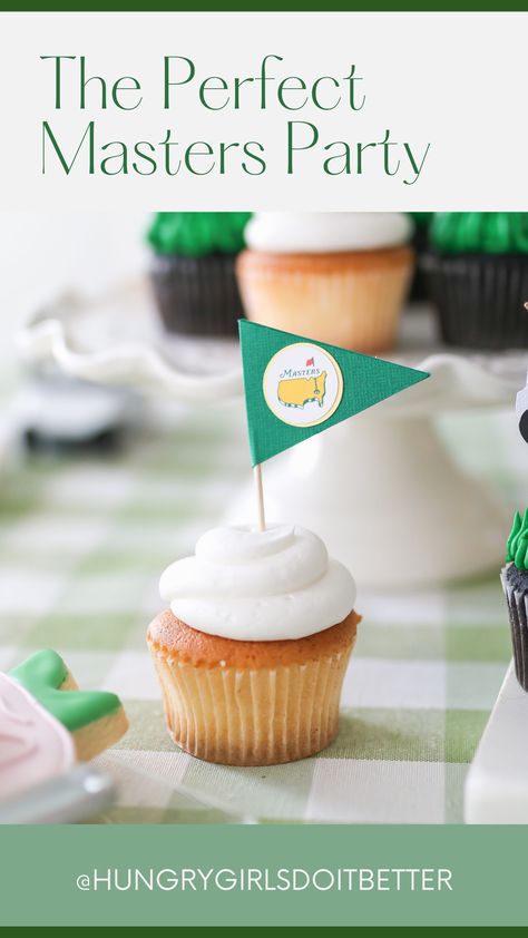 Masters Cupcakes, Masters Birthday Cake, Masters Desserts, Masters Cookies, Masters Party Ideas, Masters Cake, Golf Party Ideas, Masters Golf Party, Masters Party