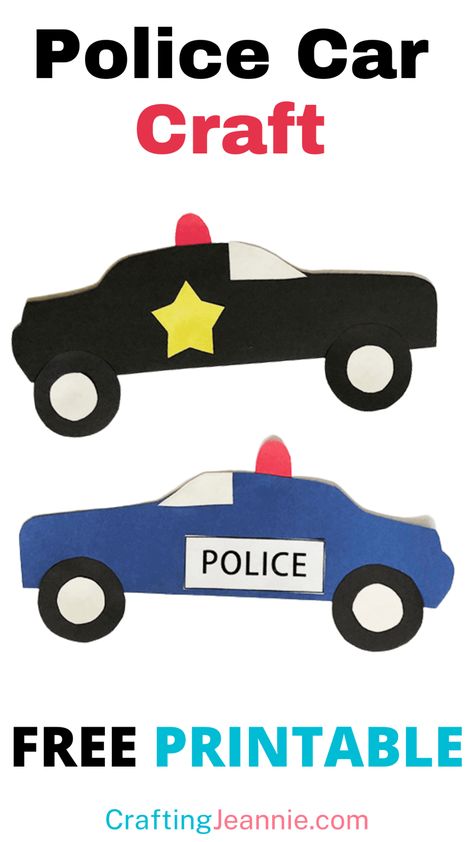 Police Car Craft, Police Officer Crafts, Fire Truck Craft, Community Helpers Preschool Crafts, School Bus Crafts, Kids Police Car, Police Crafts, Community Helpers Crafts, Community Helpers Preschool Activities