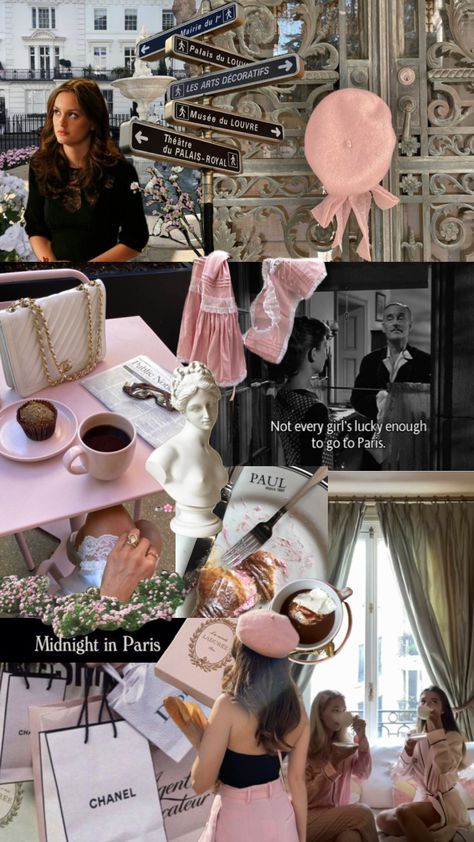 #gossipgirl #blairwaldorf #paris Blair Waldorf Color Palette, Blair In Paris, Paris Moodboard, Paris Mood Board, Mean Girls Party, Parisian Vintage, Paris Mood, Blair Waldorf Gossip Girl, Midnight In Paris