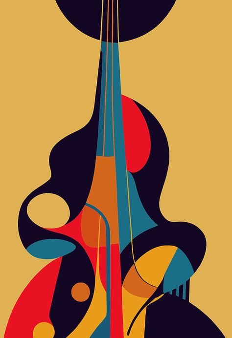 Music Art Abstract, Color Music, Jazz Poster Illustrations, Painting Music, Graphic Design Music, Music Abstract, Art Inspired By Music, Jazz Graphic Design, Abstract Graphics